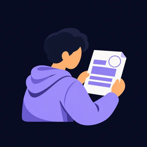 AI-generated illustration: the essay handed back with a single grade mark.